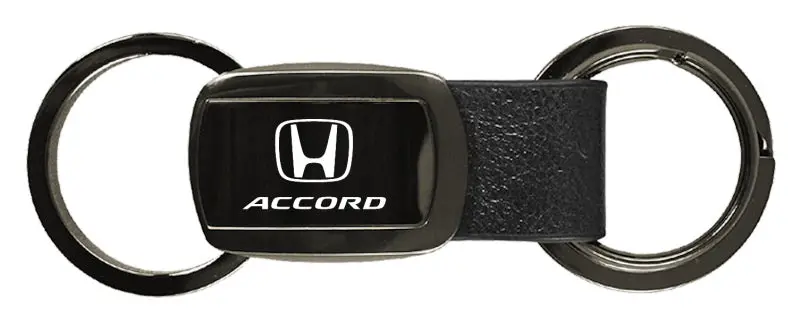 Honda Accord Double Valet Leather Key Fob (Gun Metal) 1