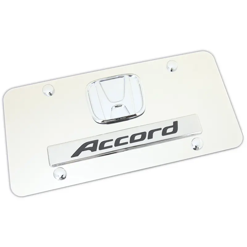 Honda Accord Dual Logo License Plate (Chrome) 1