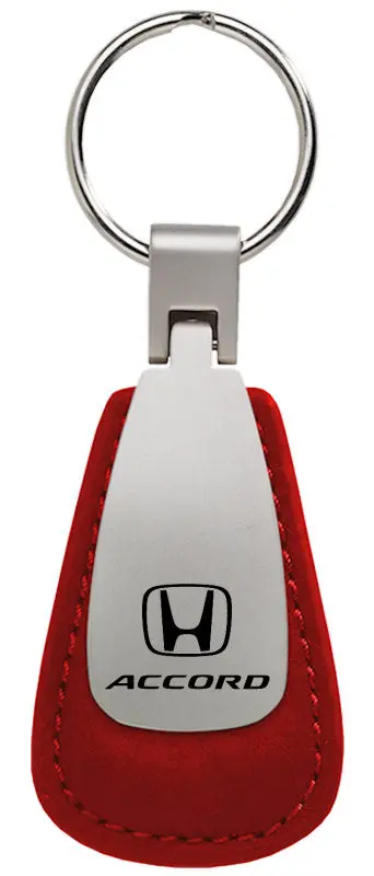 Honda Accord Leather Tear Drop Key Ring (Red) 1