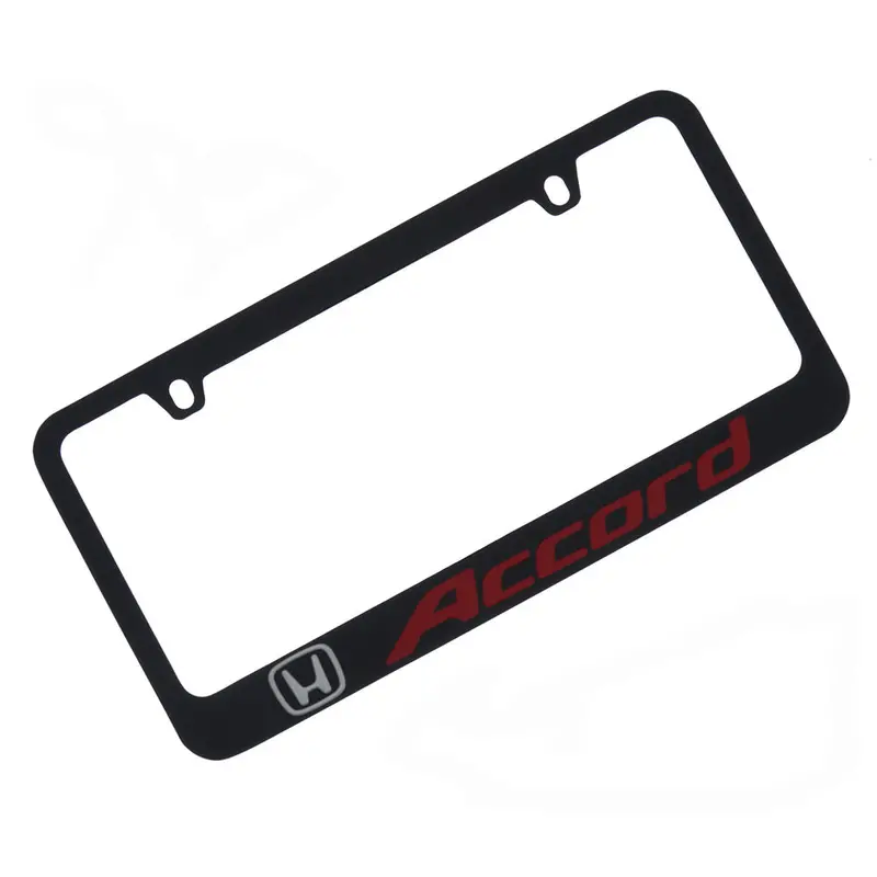 Honda Accord License Plate Frame (Red On Black) 1