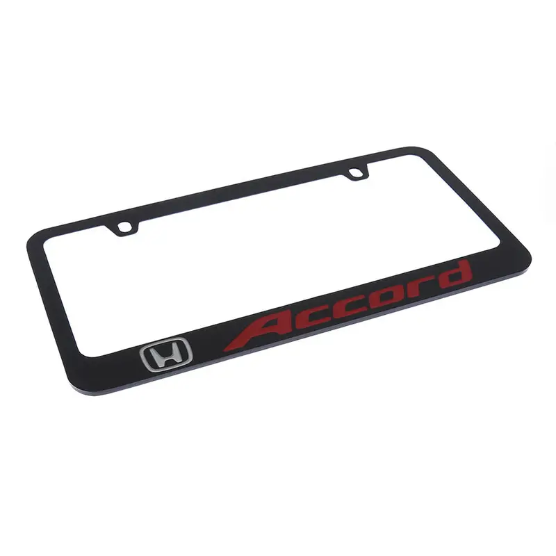 Honda Accord License Plate Frame (Red On Black) 2