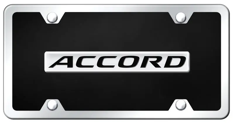 Honda Accord License Plate Kit (Chrome On Black) 1