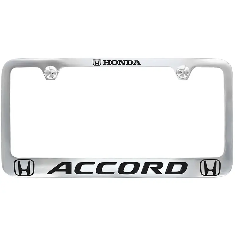 Honda Accord Name Dual Logo License Plate Frame (Chrome) 1