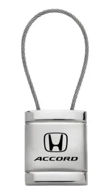 Honda Accord Satin Chrome Cable Key Ring (Silver) 1