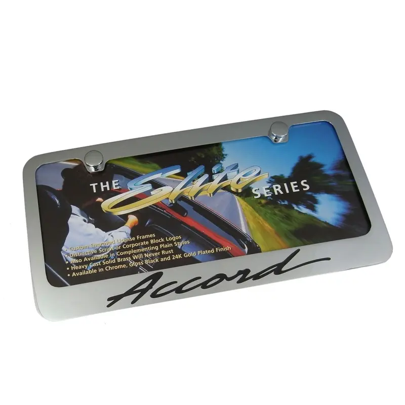 Honda Accord Script License Plate Frame (Chrome) 1