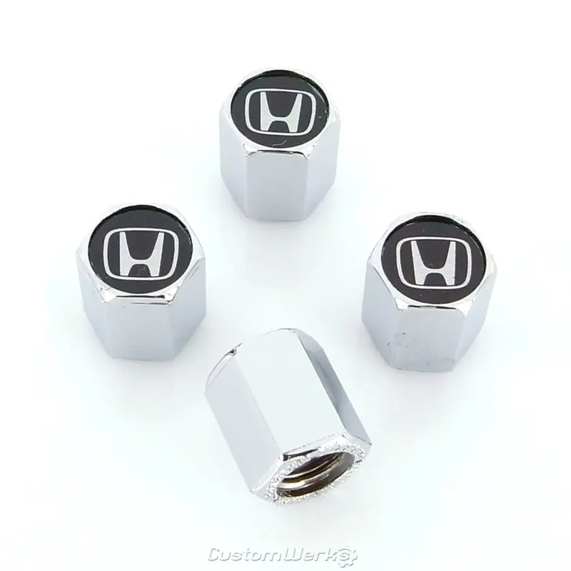 Honda Black Logo Tire Stem Valve Caps 2