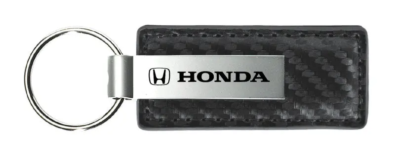 Honda Carbon Fiber Leather Keychain 2