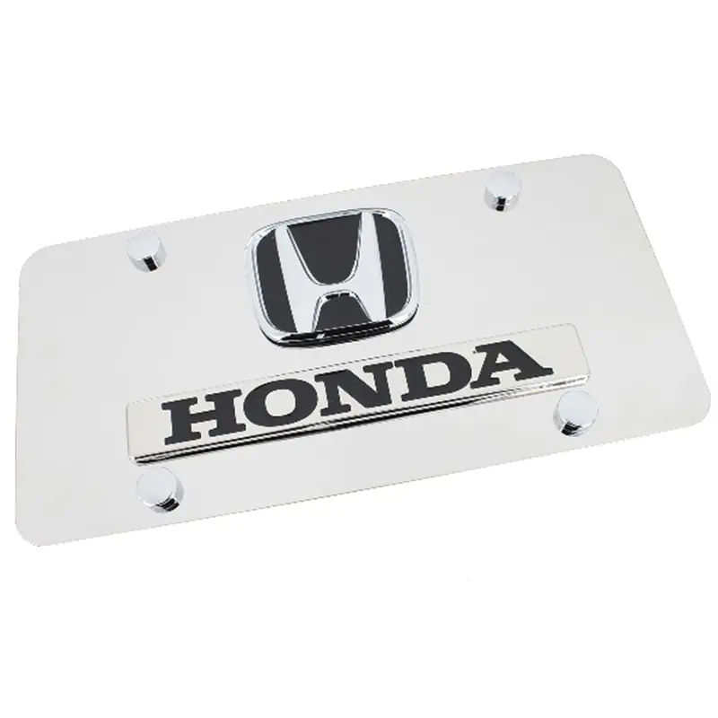 Honda Chrome Dual Logo License Plate (Chrome) 1