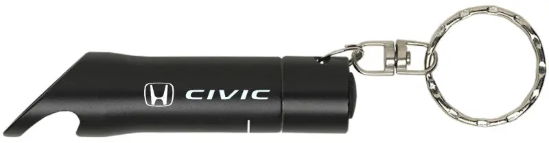 Honda Civic Flashlight Bottle Opener Keychain (Black) 1