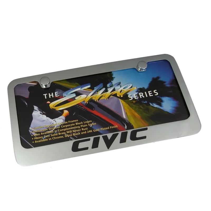 Honda Civic License Plate Frame (Chrome) 1