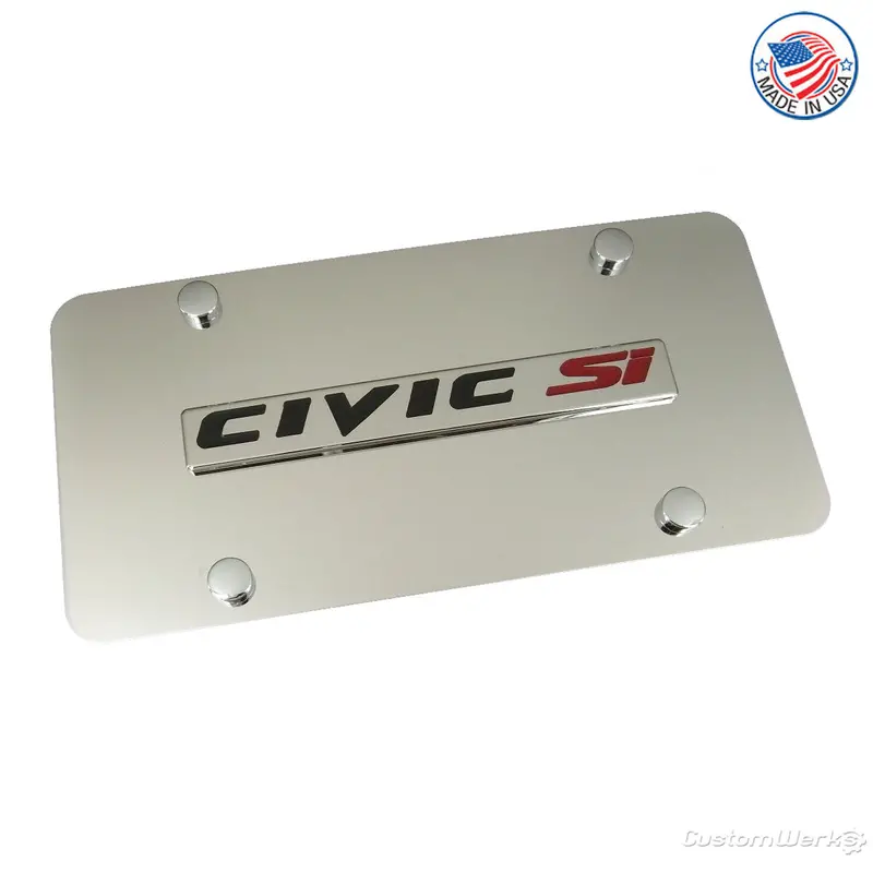 Honda Civic Si License Plate (Chrome) 1