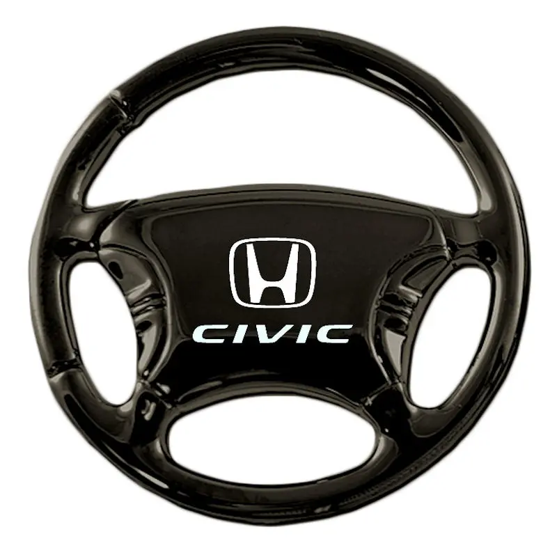 Honda Civic Steering Wheel Key Ring (Black) 1