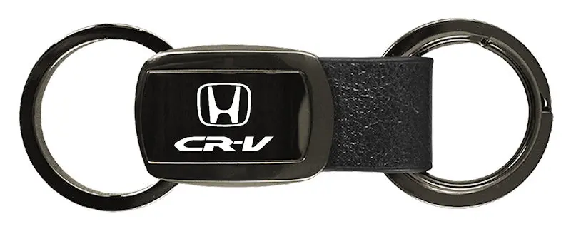 Honda Cr-V Double Valet Leather Key Fob (Gun Metal) 1