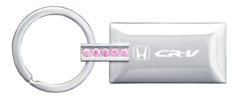 Honda Cr-V Jeweled Rectangular Key Ring (Pink) 1