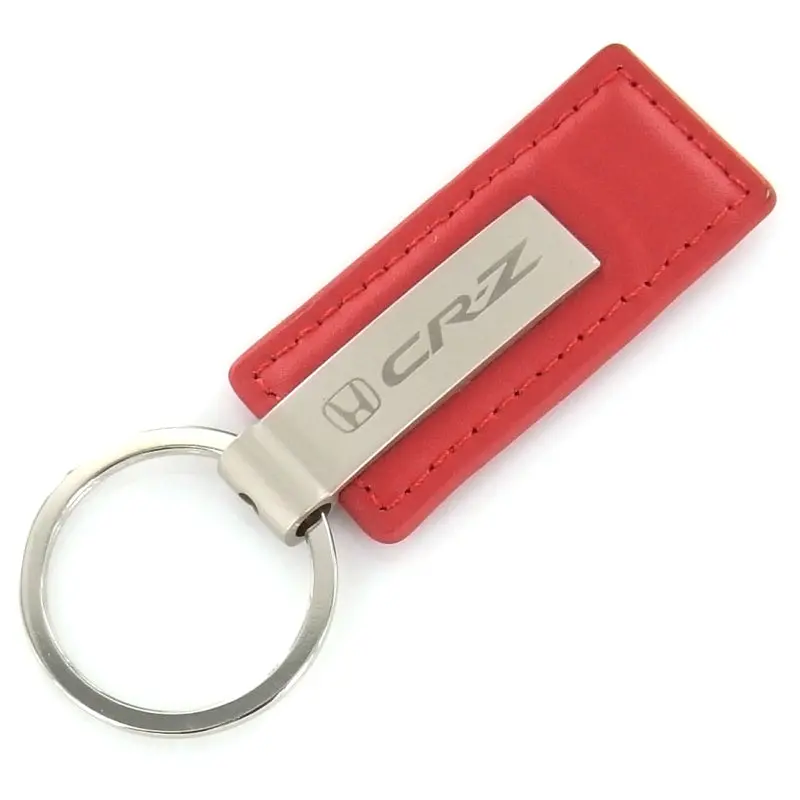 Honda Cr-Z Rectangular Leather Key Chain (Red) 1