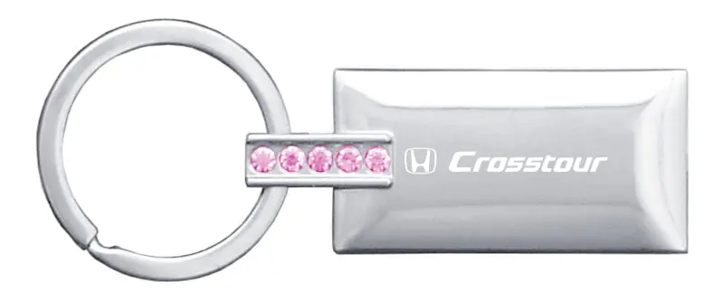 Honda Crosstour Jeweled Rectangular Key Ring (Pink) 1