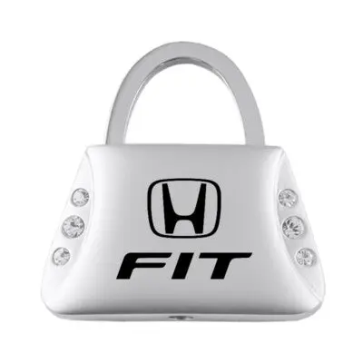 Honda Fit Jeweled Purse Shape Key Ring (Silver) 1