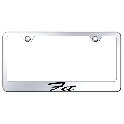 Honda Fit Laser Etched Script Stainless Steel License Plate Frame (Chrome) 1