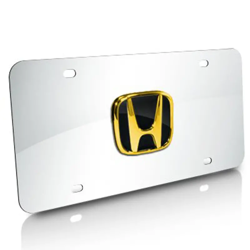 Honda Gold Logo License Plate (Chrome) 1