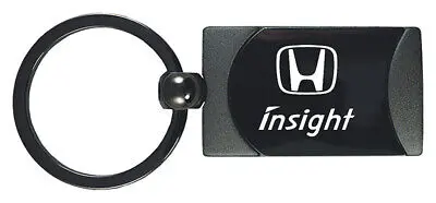 Honda Insight Two-Tone Rectangular Key Chain (Gun Metal) 1