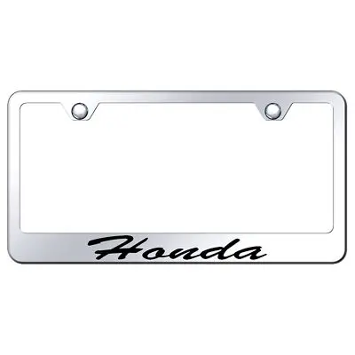 Honda Laser Etched Script Stainless Steel License Plate Frame (Chrome) 1
