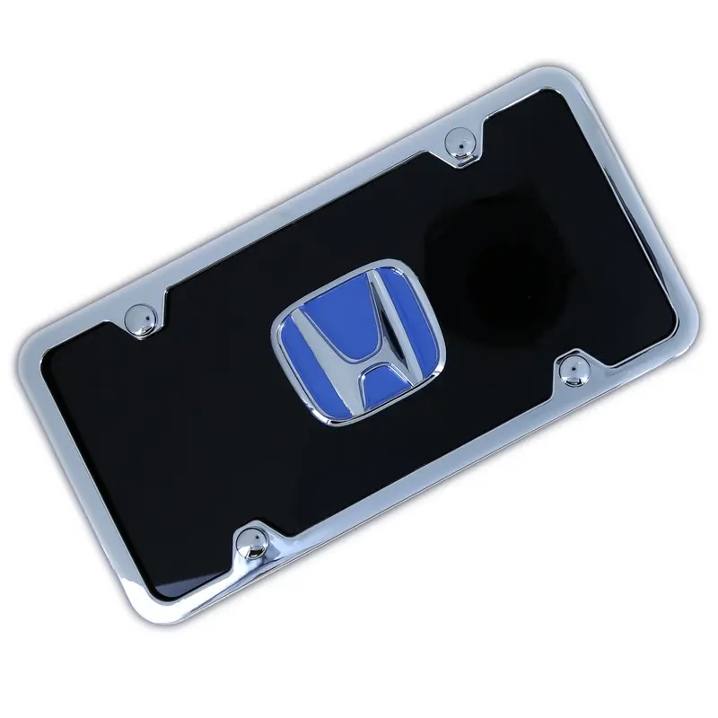 Honda Logo License Plate Kit (Blue On Black) 1