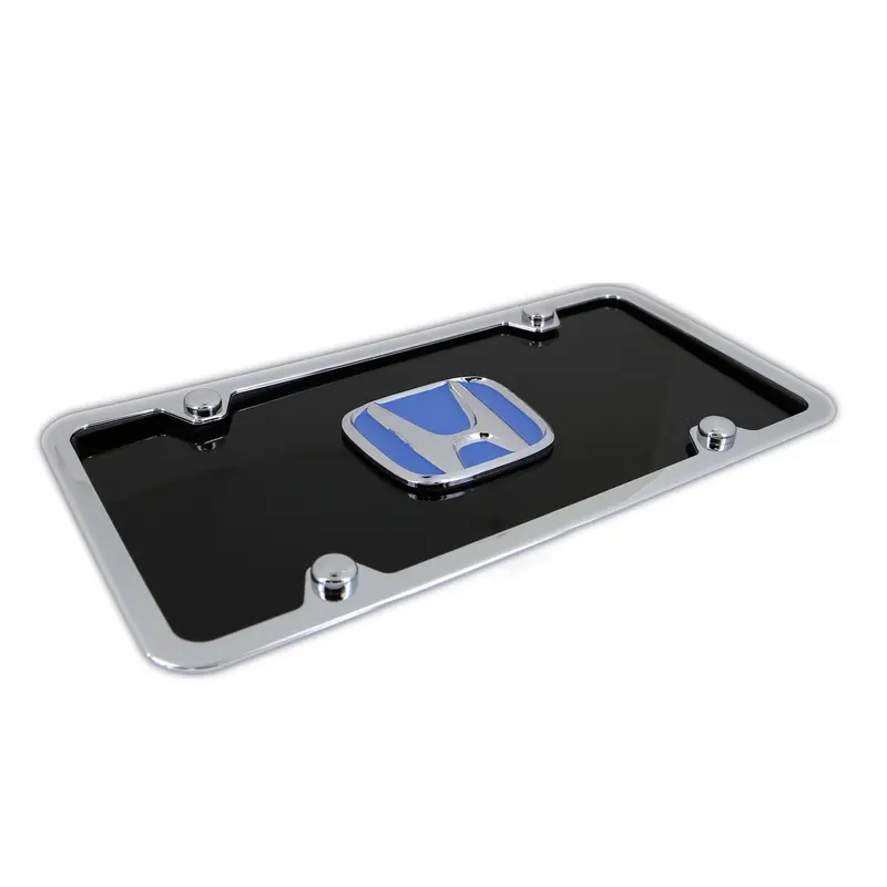 Honda Logo License Plate Kit (Blue On Black) 2
