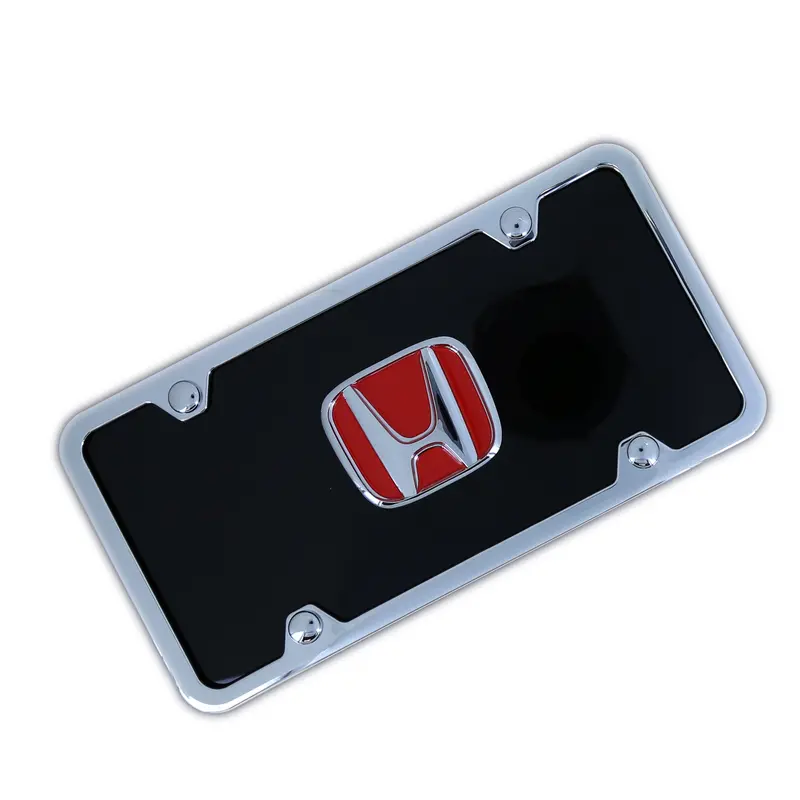 Honda Logo License Plate Kit (Red On Black) 1