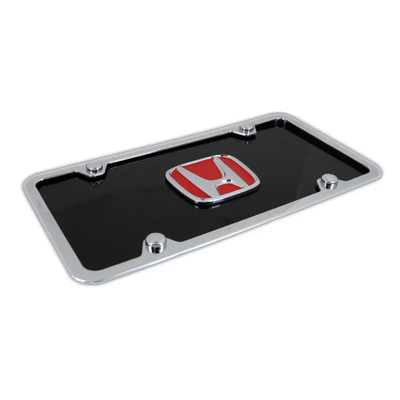 Honda Logo License Plate Kit (Red On Black) 2