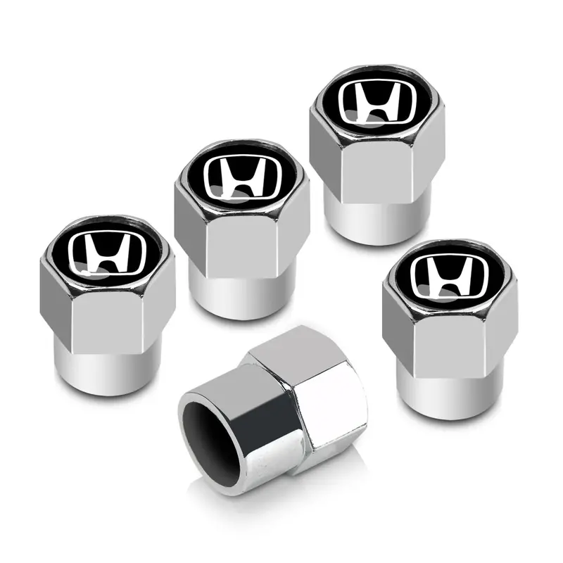 Honda Logo Tire Stem Valve Caps Set (Chrome) 1