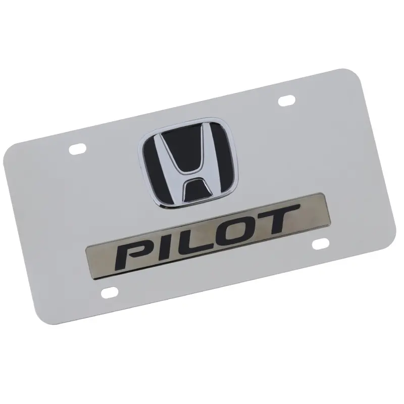 Honda Pilot Dual Logo License Plate (Chrome) 1