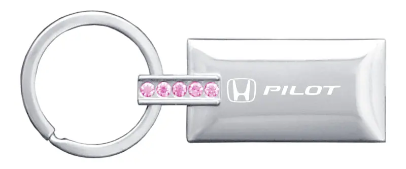 Honda Pilot Jeweled Rectangular Key Ring (Pink) 1