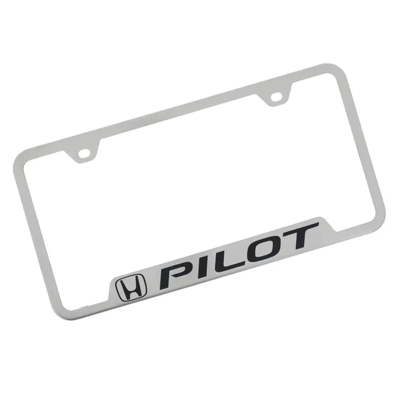 Honda Pilot License Plate Frame (Brushed Chrome) 1