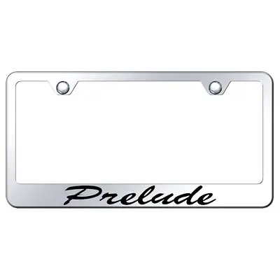 Honda Prelude Laser Etched Script Stainless Steel License Plate Frame (Chrome) 1