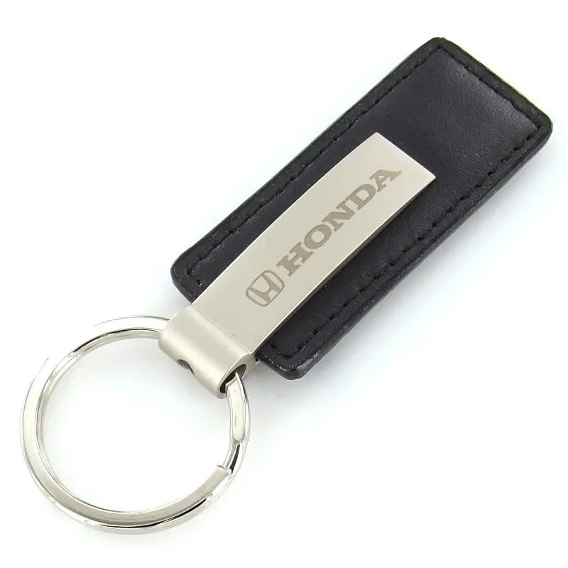 Honda Rectangular Leather Key Chain (Black) 1