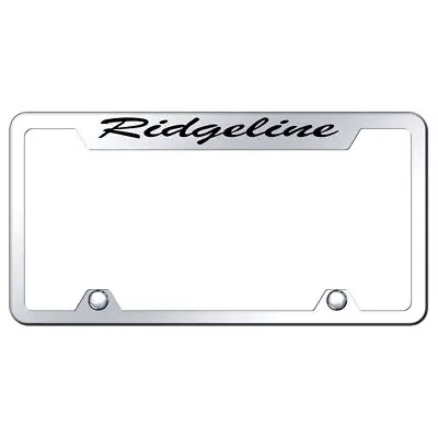 Honda Ridgeline Script Satinless Steel Truck Cutout License Plate Frame (Chrome) 1