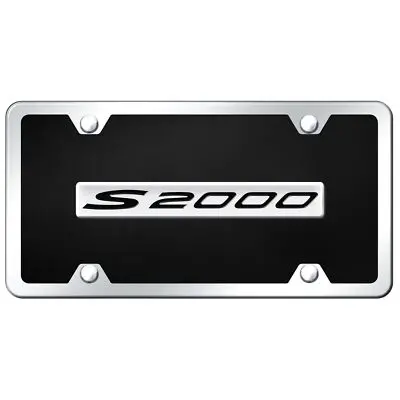 Honda S2000 Name Acrylic License Plate Kit (Chrome On Black) 1