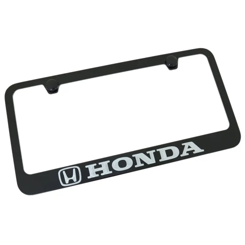 Honda Silver Logo License Plate Frame (Black) 1