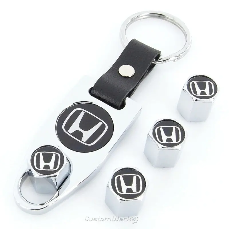 Honda Tire Valve Caps Wrench Gift Set (Chrome) 1