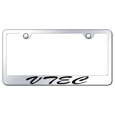 Honda Vtec Laser Etched Script Stainless Steel License Plate Frame (Chrome) 1