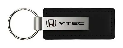 Honda Vtec Rectangular Leather Key Chain (Black) 1
