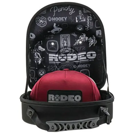 Hooey Black Large Cap Carrier With Rodeo Pattern Interior 2