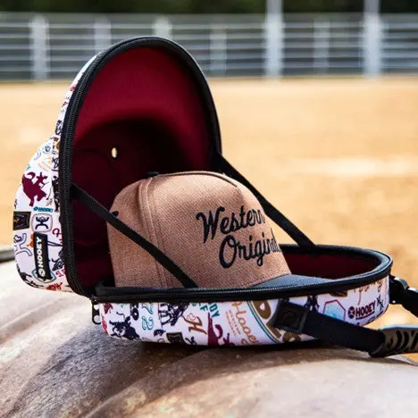 Hooey Cream And Burgundy Rodeo Print Cap Carrier 1