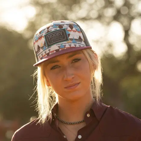 Hooey Cream And Charcoal Patterned Horizon Hat 1