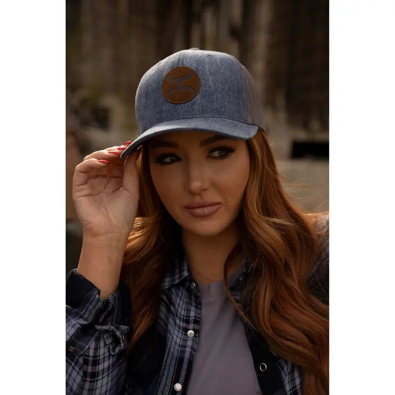 Hooey Demin And Grey Blush Hat 1