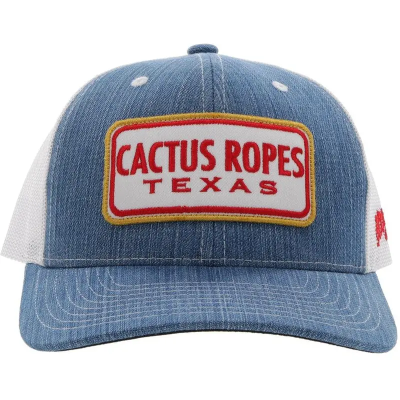 Hooey Denim And White Cactus Ropes Hat 1