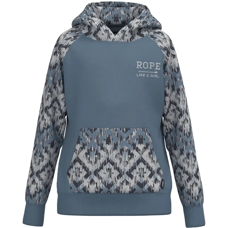 Hooey Kid's Blue And White Rope Like A Girl Hoodie 1
