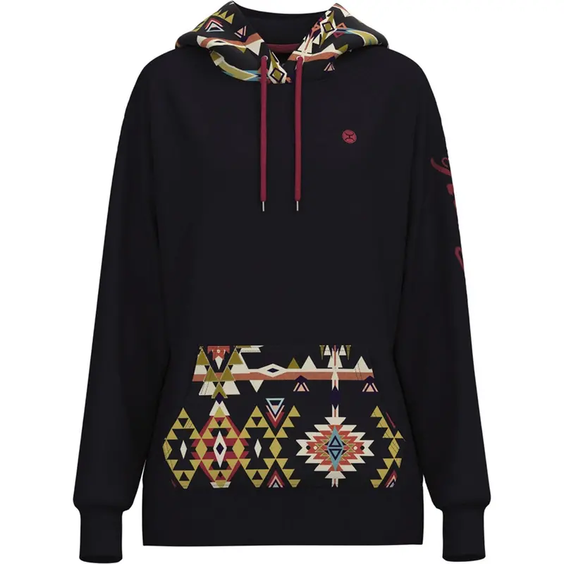 Hooey Kid's Navy And Aztec Summit Hoodie 1