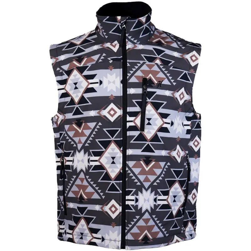 Hooey Men's Aztec And Grey Softshell Vest 1
