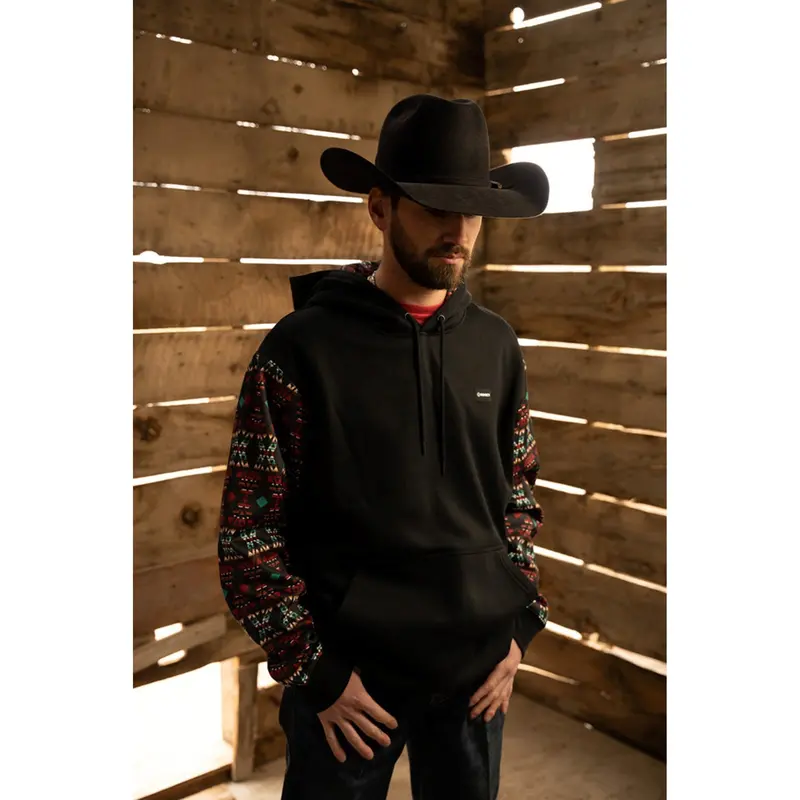 Hooey Men's Black And Aztec Summit Hoodie 1